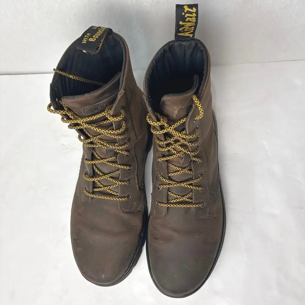 Dr. Martens AW004 AirWair Combs Combat Brown Leather Boots Men's Shoes Size US10